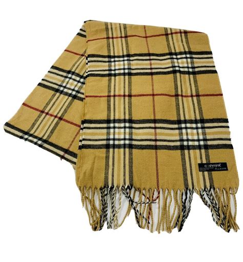 V. Fraas Cashmink Scarf Burberry Pattern Plaid Made In .